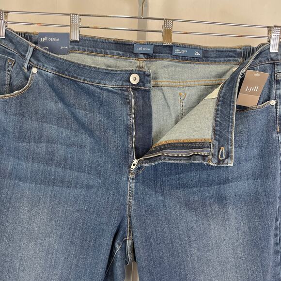 NWT J. JILL Denim Weekender Straight Leg Jeans Zip Fly 5 Pocket Blue 26W Plus - Picture 5 of 10